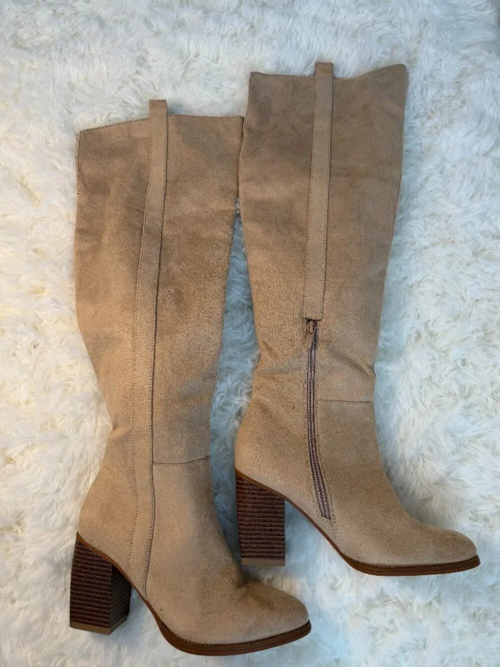 Over the Knee Thigh High Boots Faux Suede